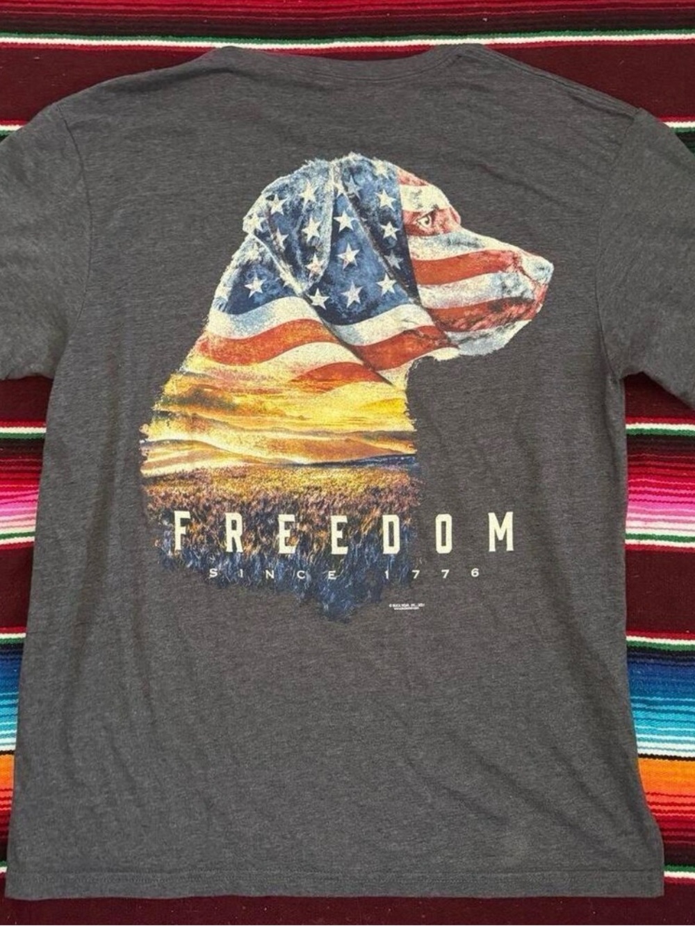 Buck Wear Dog American Flag Graphic Tee